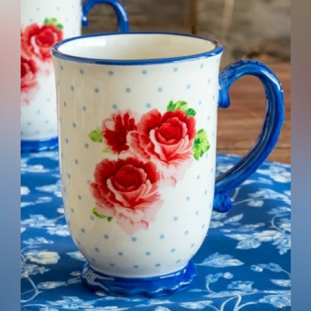 🌺 New The Pioneer Woman Heritage Floral Mug, 18 fl oz